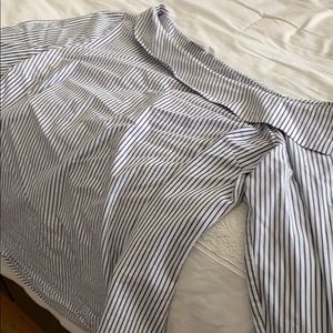NY&Co Striped Asymmetrical Off-Shoulder Blouse